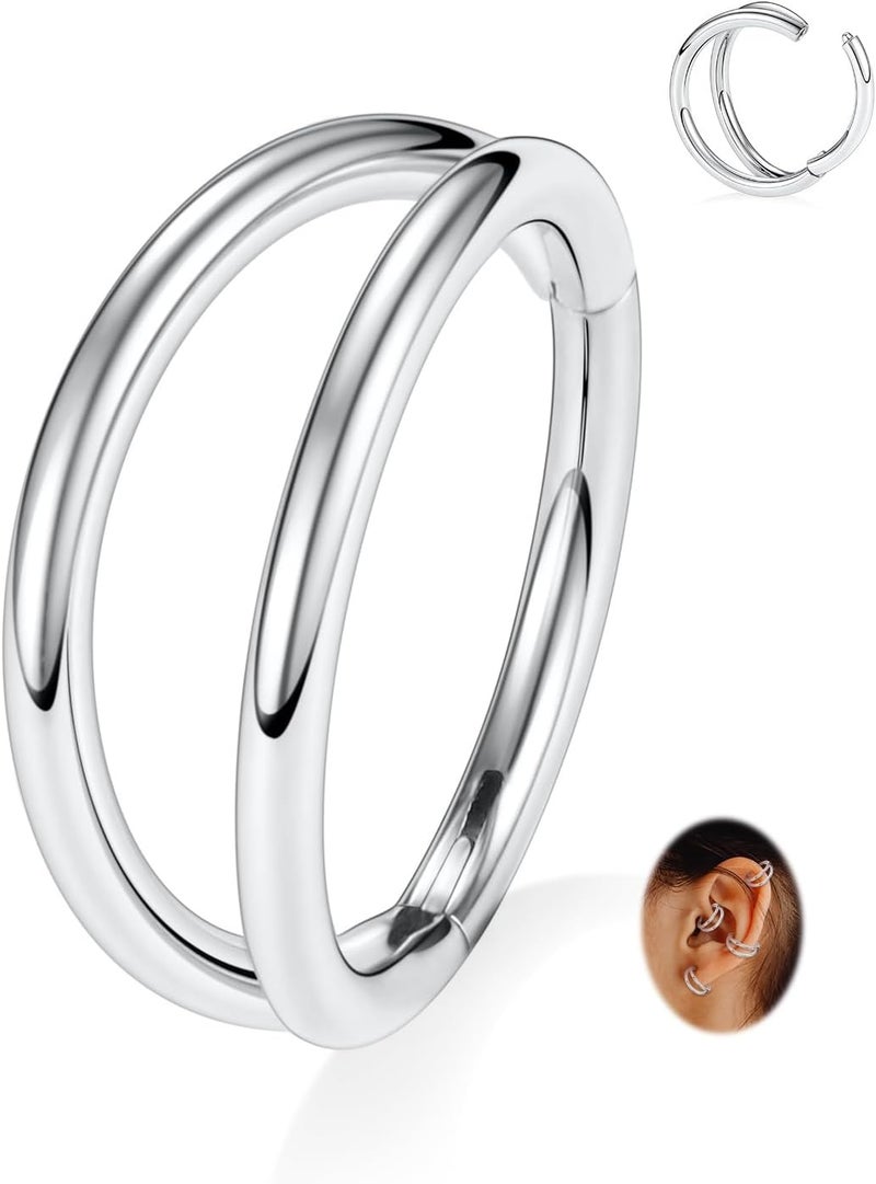 FUNLMO Store 316L Surgical Steel Nose Hoop Septum Conch Piercing Jewelry Cartilage Daith Helix Tragus Rook Lobe Earring Triple/Double Nose Lip Ring 20G 18G 16G - Image 1